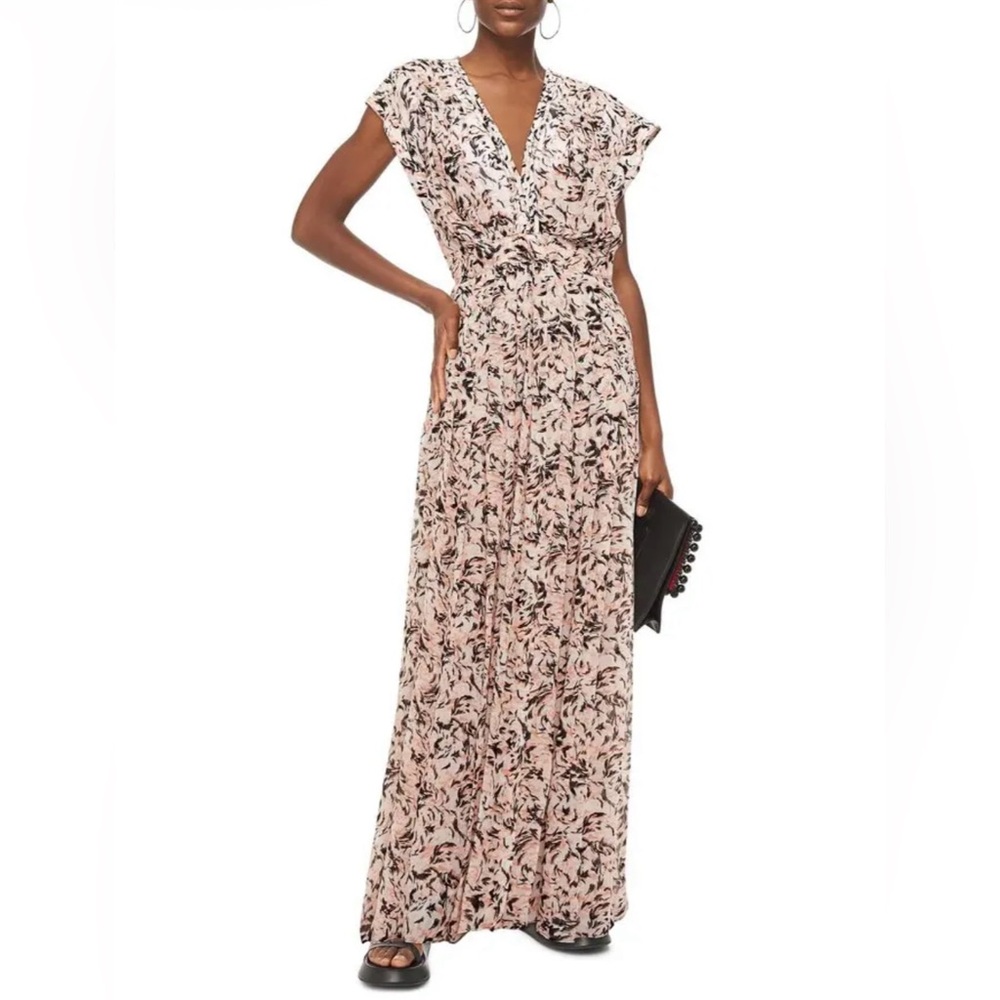Proenza‎ Schouler Crepe Chiffon Pleated Maxi Dress